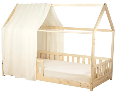 Produktbild von Bettbaldachin Hütte Baumwollgaze Jeann - 130x390 cm - Ecru | by SEVIRA KIDS