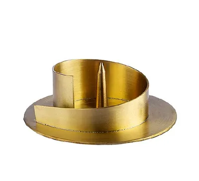 Produktbild von Kerzenleuchter für Ø 50 mm Kerzen in Gold mit Dorn, Taufkerzenleuchter, Kommunionkerzenleuchter