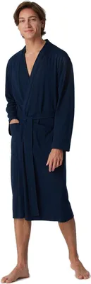 Produktbild von Schiesser Herren Bademantel Fine Interlock Uni XL dunkelblau