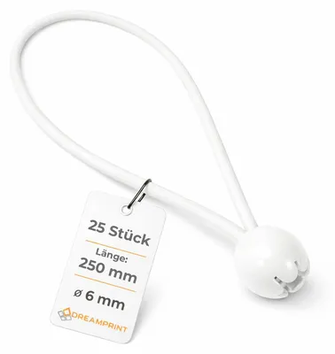 Zdjęcie produktu dla Napinacze plandek 250 mm, 25 szt., białe, do namiotu
