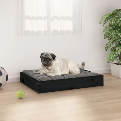 Produktbild von The Living Store Hundebett Schwarz 61,5x49x9 cm Massivholz Kiefer