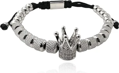 Produktbild von MARTIN1985 Modisches Edelstahl Damen Armband Krone mit Zirkoniasteinen Geschenkverpackung