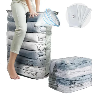 Produktbild von Vakuumbeutel für Kleidung Groß Würfel 4 Jumbo 80x100x38 cm Creme
