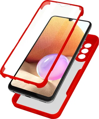 Produktbild von Avizar, Stoßfeste Hülle mit harter Rückseite und Silikonumrandung für Samsung Galaxy A32, Rot