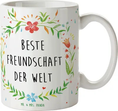 Produktbild von Mr. & Mrs. Panda Pott Freundschaft - Geschenk, Teepott, Tasse, Freundin, Freunde, Becher, mit Motiv, Kaffeebecher, Freund