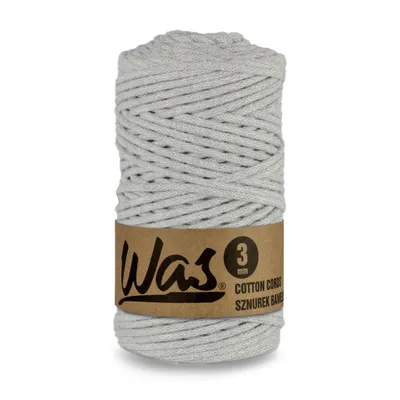 Produktbild von Baumwollkordel Geflochtene Baumwollschnur Polyesterkernschnur Für Makramee Makramee-Seil Bastelkordel 3mm 100m hellgrau DIY WAS