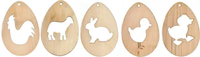 Produktbild von Osteranhänger aus Zirbenholz (5 Motive je 1 Stück)