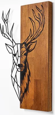 Image de Wallity, Red Deer 1, décoration murale, noyer, métal, 33 x 58 cm