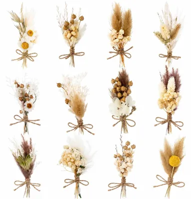 Produktbild von ZHITENG 12 STK Bündel Trockenblumenstrauß Klein, Trockenblumen zum Basteln