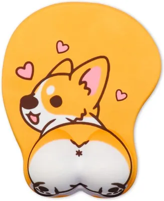 Ergonomische 3D Mauspad mit Gelkissen und Handballenauflage für Corgi-Hundefreunde, Komfortabel und Unterstützend
