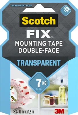 Produktbild von Scotch Fix, Montageband, Rot, Transparent, 1,5 m, Drinnen, Acryl, Glas, Metall, 7 kg