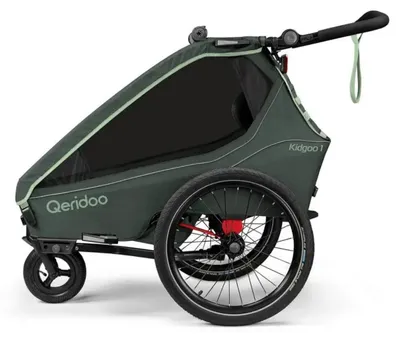 Produktbild von Qeridoo Kidgoo 1 - Kinderfahrradanhänger für 1 Kind, Farbe: Forest Green