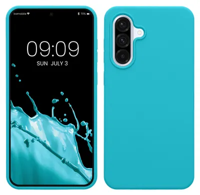 Produktbild von kwmobile Handyhülle für Samsung Galaxy A36 5G Hülle - Case Silikon - Kabelloses Laden - Schutzhülle Cover in Cool Glacier