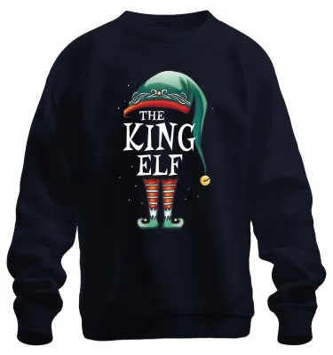 Produktbild von King Elf Weihnachten Partnerkostüm - Weihnachten Sweatshirt Pullover, Navy, XL