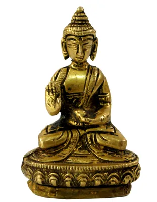 Produktbild von Buddha Statue aus Messing Amoghasiddhi Mudra 10 cm - Modell 3, Gold, Buddhas