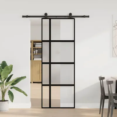 Produktbild von vidaXL Schiebetür mit Beschlag 76x205 cm Hartglas & Aluminium