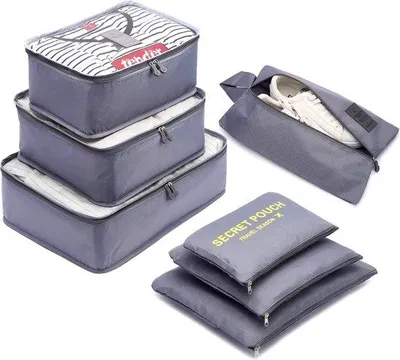 Produktbild von Famanu Kofferorganizer Set - 7 Reisetaschen in Grau