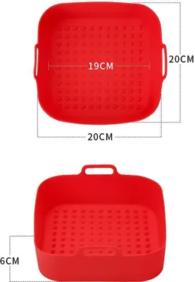 Produktbild von 2 Stück quadratische Silikon-Bäckformen rote Backplatten