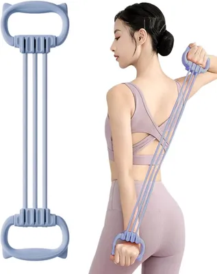 Produktbild von Widerstandsband 8-förmig – Fitnessband – Stretchband – 15–90 lb Widerstand – Trainingsband für Yoga, Pilates, Krafttraining – TPE/TPR – Blau
