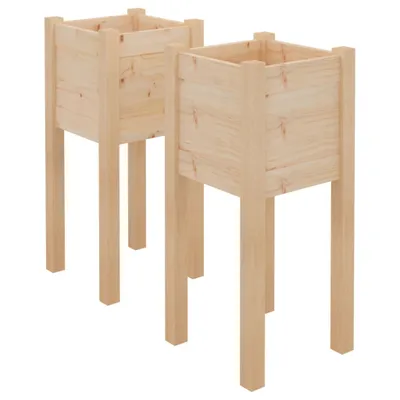 Immagine prodotto di Fioriere da Giardino 2 pz 31x31x70 cm in Legno Massello di Pino