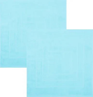 Produktbild von Betz 2 Stück Badvorleger 60x60 cm PALERMO Badematte Badteppich Duschvorleger 100% Baumwolle 680g/m²  Farbe: türkis
