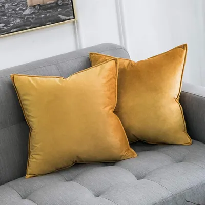 Produktbild von Samt Kissenbezug 40x40 cm Golden 2 Stück Polyester