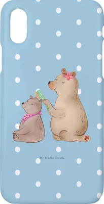 Produktbild von Mr. & Mrs. Panda Iphone 10 Handyhülle Bär Kind - Blau Pastell - Geschenk, X, Familie, Muttertag, Mama, Cover, Mutter, Handy, Hülle