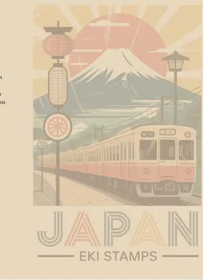 Produktbild von Japan EKI Stempel Buch: Sammle EKI Stempel und gestalte einzigartige Erinnerungen an deine Reise | EKI Stamp Book | Zugmotiv