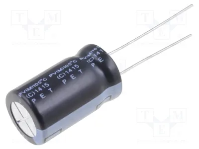 Produktbild von 5x Kondensator: elektrolytisch THT Ø12x20mm 450VDC 10uF 20% PV2W100MNN1220 Elekt