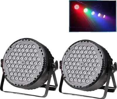 Zdjęcie produktu dla Światła sceniczne LED, mieszanie kolorów RGB, sterowanie DMX512, 60 LED 2szt, wtyczka Eu