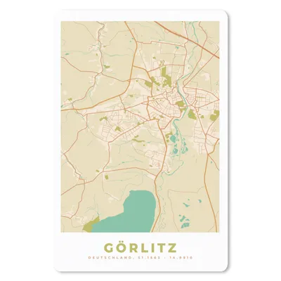 Produktbild von MuchoWow® Mauspad Mousepad Görlitz - Karte - Vintage - Stadtplan 18x27 cm - Mousepads - Maus Mat - Pad - Mausunterlage
