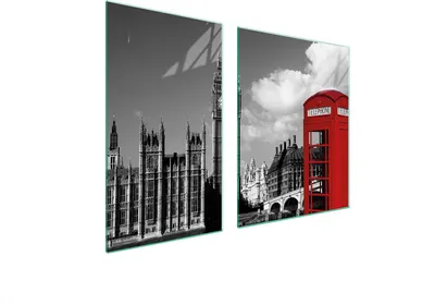 Immagine prodotto di Piastre copriforno 2 pezzi 100x52 Copriforno in Vetroceramica tagliere in vetro London Big Ben