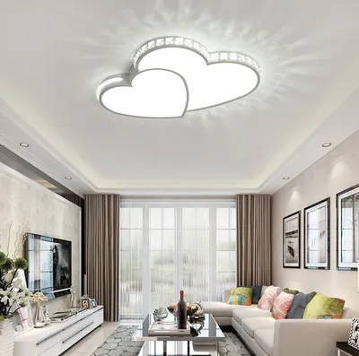 Image de Plafonnier LED en forme de cœur Plafonnier en forme de cœur Moderne Lustre 24W Lampe de couloir Lumière