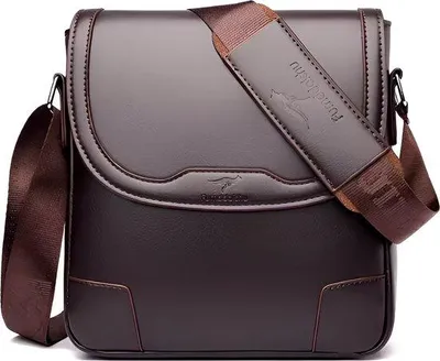 Produktbild von CarryQuest® - Schultertasche Herren Leder wasserfest 24x23x7 cm Braun