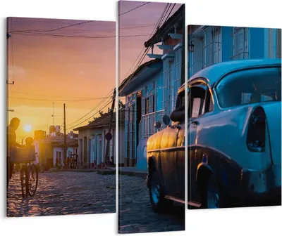 Produktbild von Bild auf Leinwand - Leinwandbild - Straße Auto Haus - 95x80cm - Wand Bild - Wanddeko - Wandbilder - Leinwanddruck - Bilder - Kunstdruck - Wanddekoration - Leinwand bilder - Wandkunst - CB95x80-3459