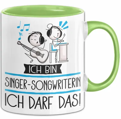Produktbild von Geschenk für Singer-Songwriterin Tasse Lustige Geschenkidee Geburtstag Ich Bin Singer-Songwriterin Ich Darf Das (Grün)