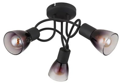 Produktbild von Deckenleuchte, Metall, Glas rauchfarben, 3 Flammig, D 38 cm