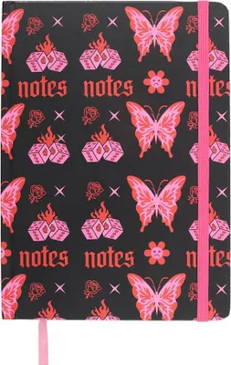 Immagine prodotto di Something Different - Quaderno a farfalla, A5 SD10598 (Taglia unica) (Nero/Rosa)