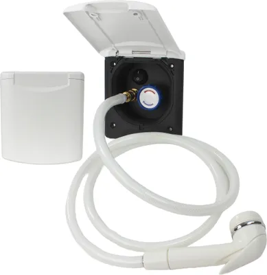 Immagine prodotto di ABL acqua presa esterna tubo doccia esterno caravan camper doccia miscelatore rubinetto + interruttore bianco