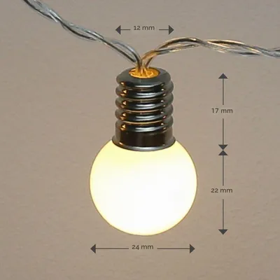 Produktbild von LED Lichterkette 1,5m mit 10 warmweißen Kugeln, batteriebetrieben, Partylichter