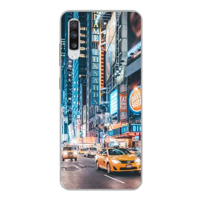 Produktbild von MuchoWow® Handyhülle Schutzhülle Hülle für Samsung Galaxy A70 New York bei Nacht Silikon Softcase Handy Hülle - Schutzhaube
