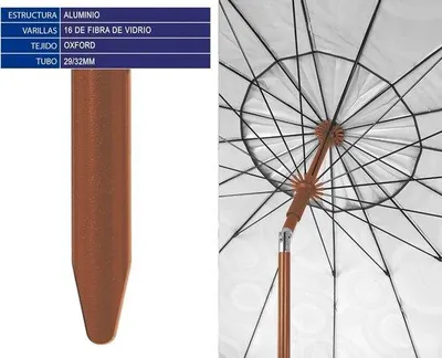 Produktbild von Aluminium Strandsonnenschirm Ø 240 cm mit UPF 50+ - Beige