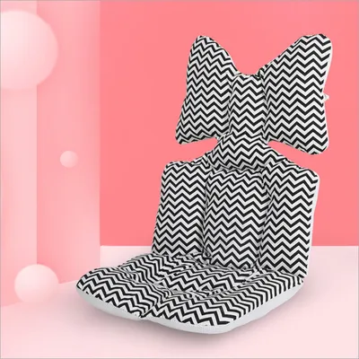 Produktbild von OD19, Universal Sitzauflage für Kinderwagen, Buggy, Kindersitz und Babyschale, Atmungsaktiv, Baumwolle und 3D-Luftgeflecht, 78 x 34 cm, Schmetterling Design, Babykopfformung, Sommer- und Winternutzung