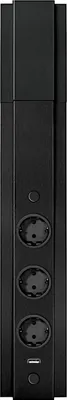 Produktbild von Energie-Ecksäule ST 3072/3 USB in SCHWARZ mit 3 Steckplätzen / Mehrfachsteckdose / Ecksteckdose