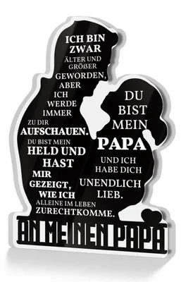 Immagine prodotto di Pannello in acrilico con la scritta "Ti ammirerò sempre" per papà – idea regalo per il compleanno e la festa del papà