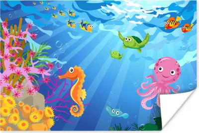 Produktbild von MuchoWow® Poster Kinder - Tiere - Wasser 180x120 cm - Fotoplakat