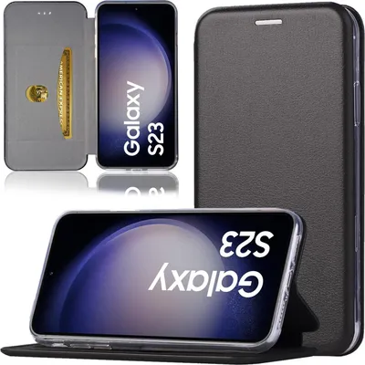 A product shot of a phone case, with a phone inside, and a credit card in a slot.