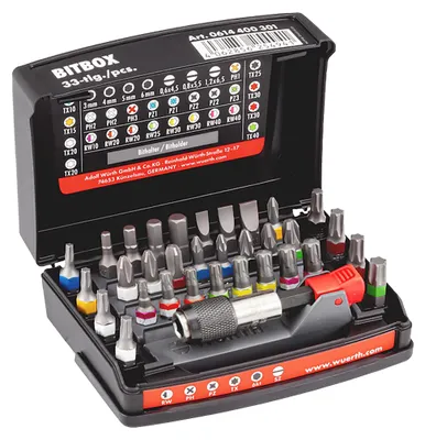 Zdjęcie produktu dla Würth Bitbox 33tlg Bitset Bitsatz Bitsortiment magnetischer Bithalter 0614400301