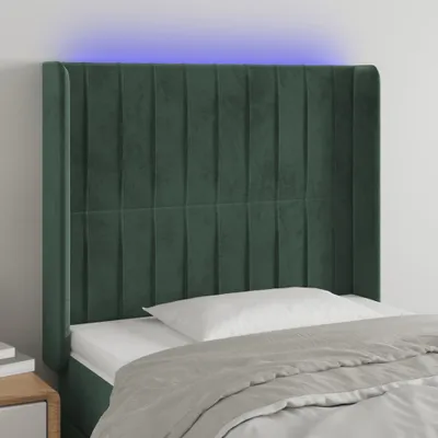 Produktbild von Design Möbel LED Kopfteil Dunkelgrün 103x16x118/128 cm Samt - 2024 Neu
