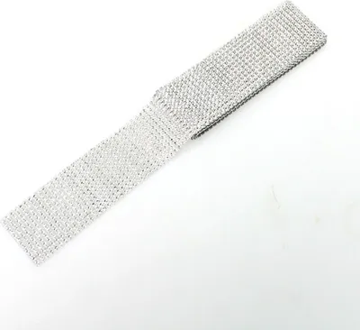 Produktbild von 3m Strassband Dekoband silber B6cm